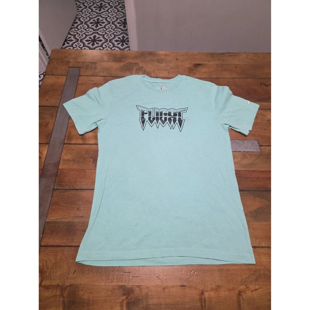 jordan x j balvin shirt mens medium enamel green flight skull basketball tee m